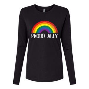 Proud Ally Pride Rainbow Queer Lesbian Gay Csd Party Lgbtq+ Womens Cotton Relaxed Long Sleeve T-Shirt