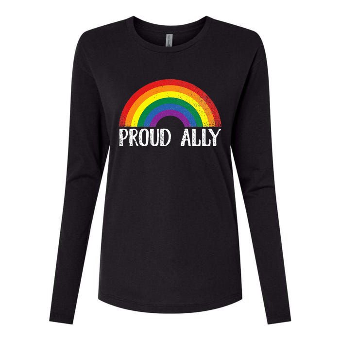 Proud Ally Pride Rainbow Queer Lesbian Gay Csd Party Lgbtq+ Womens Cotton Relaxed Long Sleeve T-Shirt