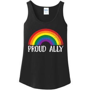 Proud Ally Pride Rainbow Queer Lesbian Gay Csd Party Lgbtq+ Ladies Essential Tank