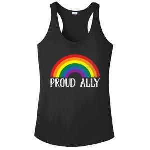 Proud Ally Pride Rainbow Queer Lesbian Gay Csd Party Lgbtq+ Ladies PosiCharge Competitor Racerback Tank