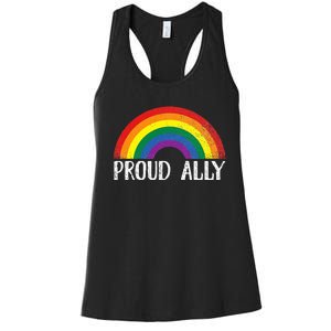 Proud Ally Pride Rainbow Queer Lesbian Gay Csd Party Lgbtq+ Women's Racerback Tank