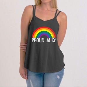 Proud Ally Pride Rainbow Queer Lesbian Gay Csd Party Lgbtq+ Women's Strappy Tank