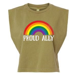 Proud Ally Pride Rainbow Queer Lesbian Gay Csd Party Lgbtq+ Garment-Dyed Women's Muscle Tee