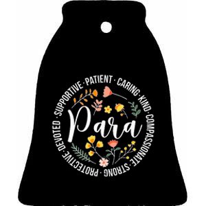 Paraprofessional Appreciation Para Parapro Ceramic Bell Ornament