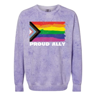 Proud Ally Pride Month Lgtbq Black Pride Flag Great Gift Colorblast Crewneck Sweatshirt