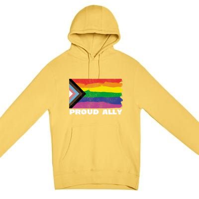 Proud Ally Pride Month Lgtbq Black Pride Flag Great Gift Premium Pullover Hoodie