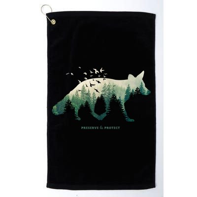 Preserve And Protect Vintage National Park Fox Forest Gift Great Gift Golf Towel