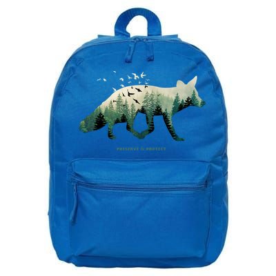 Preserve And Protect Vintage National Park Fox Forest Gift Great Gift 16 in Basic Backpack