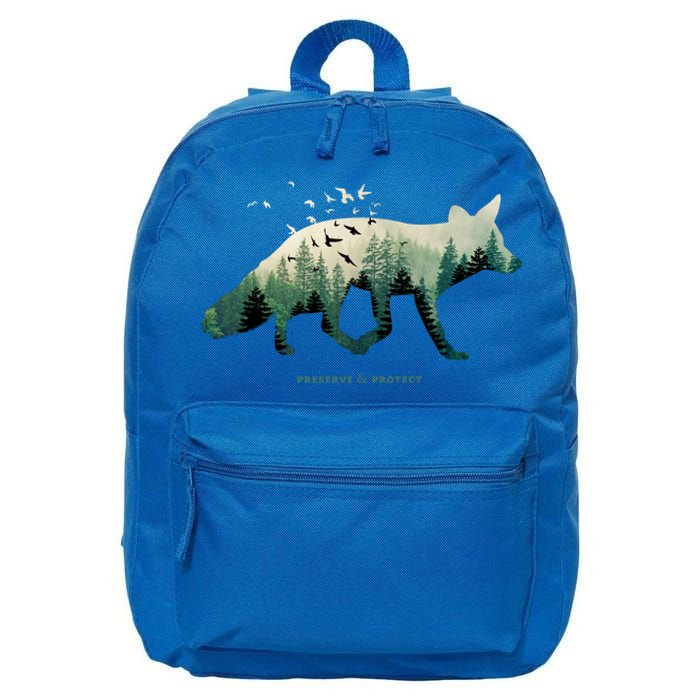 Preserve And Protect Vintage National Park Fox Forest Gift Great Gift 16 in Basic Backpack