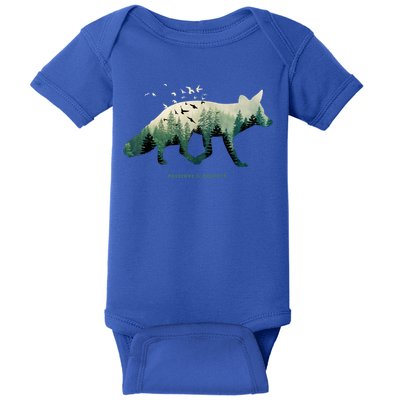 Preserve And Protect Vintage National Park Fox Forest Gift Great Gift Baby Bodysuit