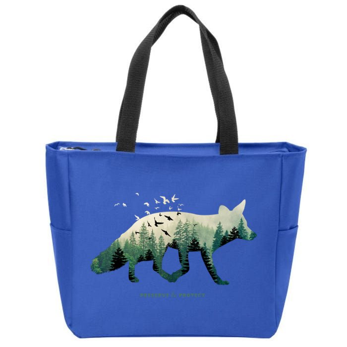 Preserve And Protect Vintage National Park Fox Forest Gift Great Gift Zip Tote Bag