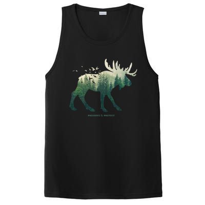 Preserve And Protect Vintage National Park Moose Cute Gift PosiCharge Competitor Tank