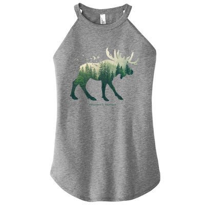 Preserve And Protect Vintage National Park Moose Cute Gift Women’s Perfect Tri Rocker Tank