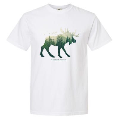 Preserve And Protect Vintage National Park Moose Cute Gift Garment-Dyed Heavyweight T-Shirt