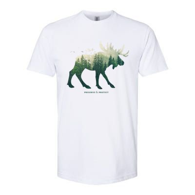 Preserve And Protect Vintage National Park Moose Cute Gift Softstyle® CVC T-Shirt