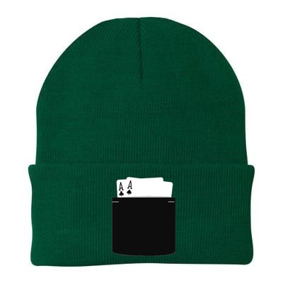 Pocket Aces Poker (Spades & Clubs) Knit Cap Winter Beanie