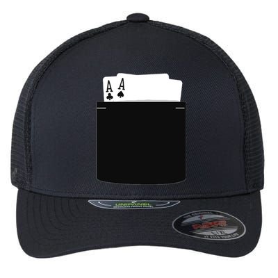 Pocket Aces Poker (Spades & Clubs) Flexfit Unipanel Trucker Cap