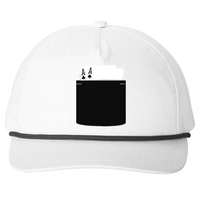 Pocket Aces Poker (Spades & Clubs) Snapback Five-Panel Rope Hat