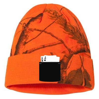 Pocket Aces Poker (Spades & Clubs) Kati Licensed 12" Camo Beanie