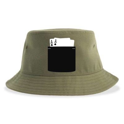 Pocket Aces Poker (Spades & Clubs) Sustainable Bucket Hat