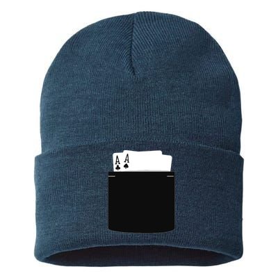 Pocket Aces Poker (Spades & Clubs) Sustainable Knit Beanie