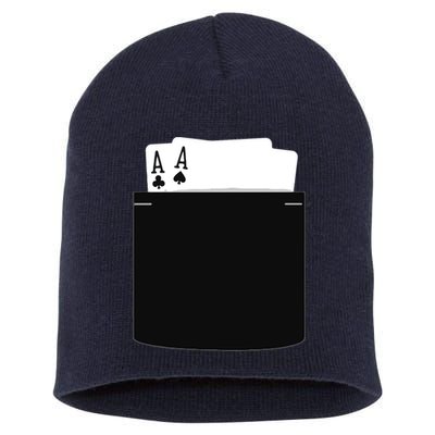 Pocket Aces Poker (Spades & Clubs) Short Acrylic Beanie