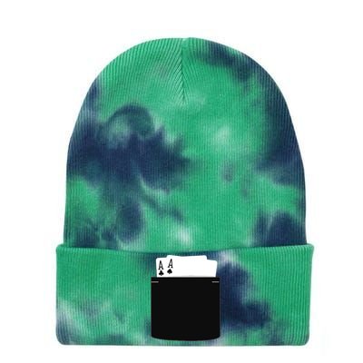 Pocket Aces Poker (Spades & Clubs) Tie Dye 12in Knit Beanie