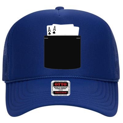 Pocket Aces Poker (Spades & Clubs) High Crown Mesh Back Trucker Hat