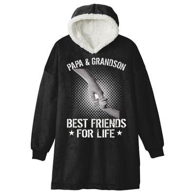 Papa And Grandson Best Friends For Life Hooded Wearable Blanket