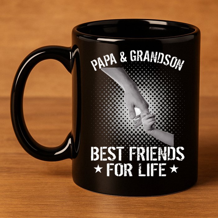 Papa And Grandson Best Friends For Life 11oz C Handle Ceramic Mug