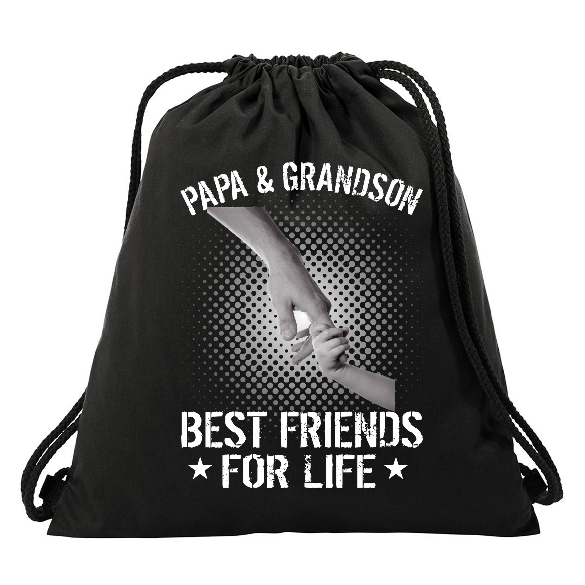Papa And Grandson Best Friends For Life Drawstring Bag