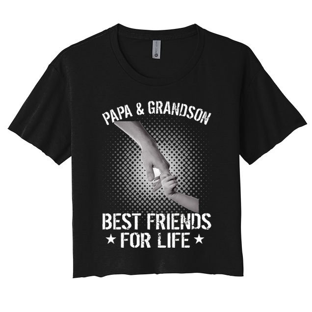 Papa And Grandson Best Friends For Life Crop Top