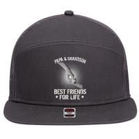 Papa And Grandson Best Friends For Life 7 Panel Mesh Trucker Snapback Hat