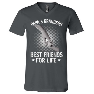 Papa And Grandson Best Friends For Life V-Neck T-Shirt