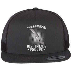 Papa And Grandson Best Friends For Life Flat Bill Trucker Hat