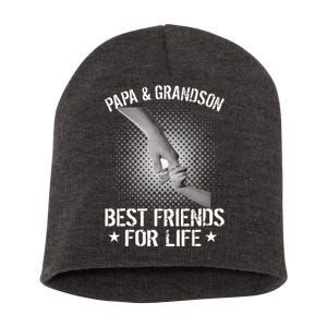 Papa And Grandson Best Friends For Life Short Acrylic Beanie