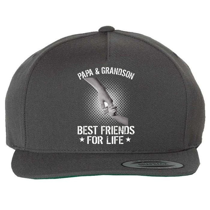 Papa And Grandson Best Friends For Life Wool Snapback Cap