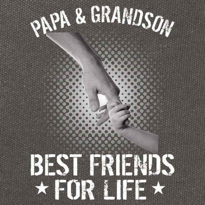Papa And Grandson Best Friends For Life Cotton Canvas Backpack