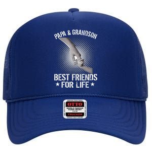 Papa And Grandson Best Friends For Life High Crown Mesh Back Trucker Hat