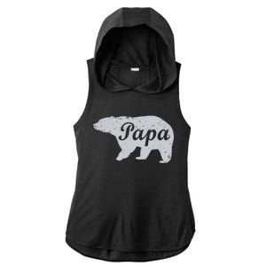 Papa Bear Ladies PosiCharge Tri-Blend Wicking Draft Hoodie Tank