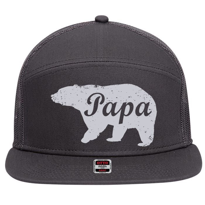 Papa Bear 7 Panel Mesh Trucker Snapback Hat