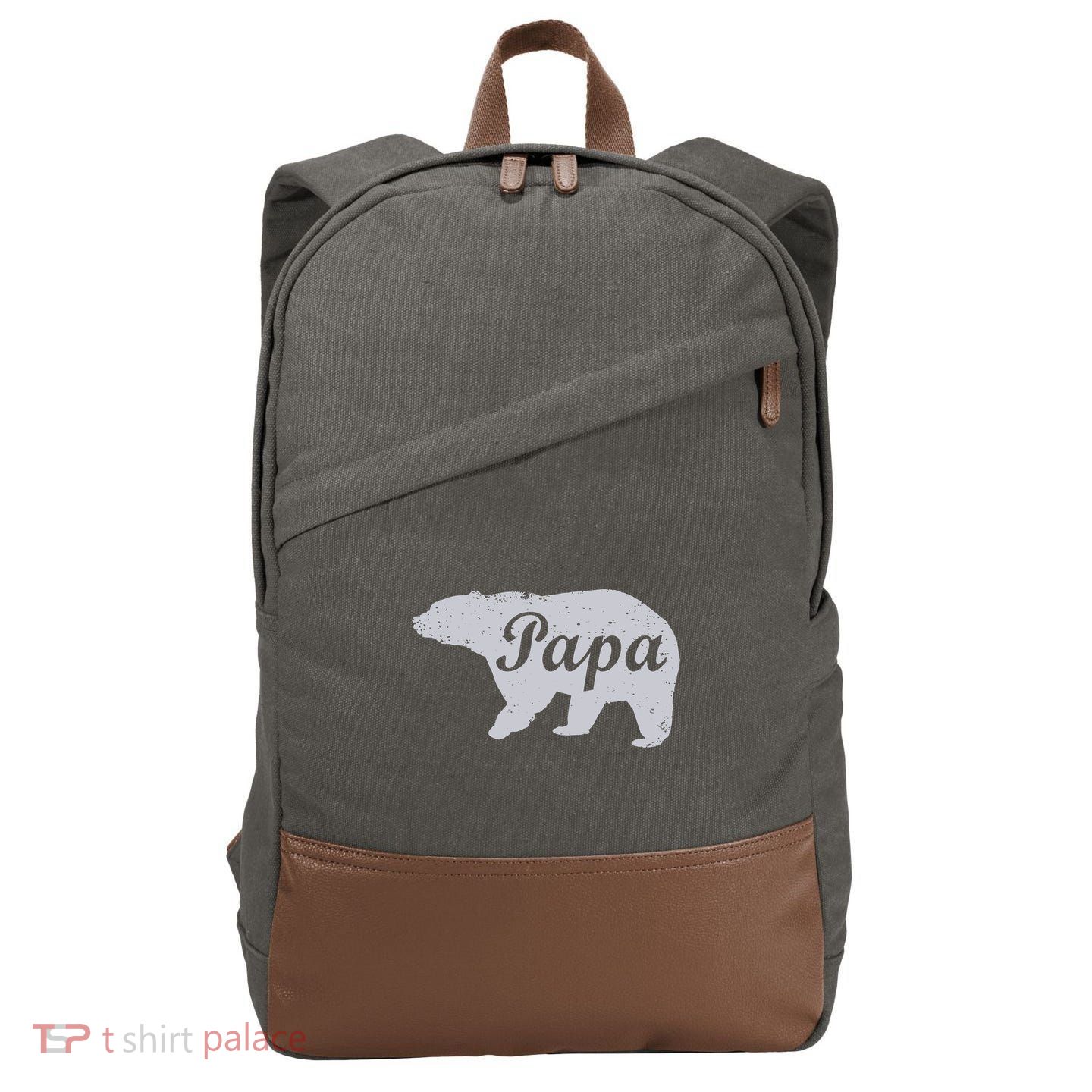 Papa Bear Cotton Canvas Backpack