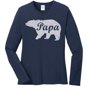 Papa Bear Ladies Long Sleeve Shirt