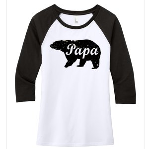 Papa Bear Women's Tri-Blend 3/4-Sleeve Raglan Shirt