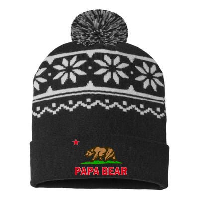 Papa Bear California Republic USA-Made Snowflake Beanie