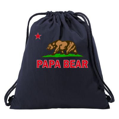 Papa Bear California Republic Drawstring Bag