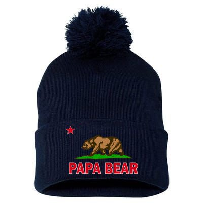 Papa Bear California Republic Pom Pom 12in Knit Beanie