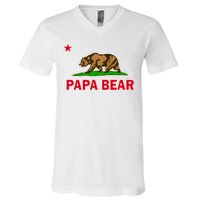 Papa Bear California Republic V-Neck T-Shirt