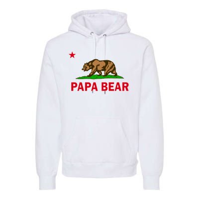 Papa Bear California Republic Premium Hoodie