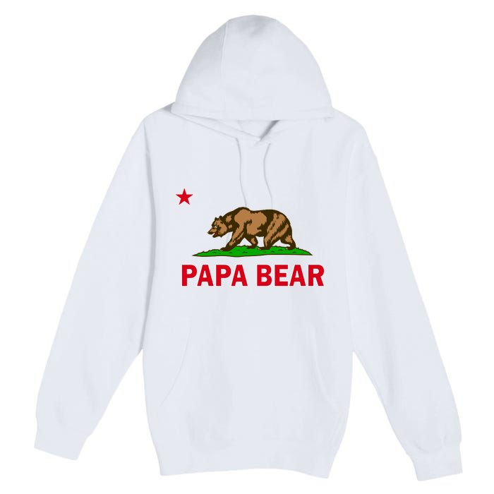 Papa Bear California Republic Premium Pullover Hoodie